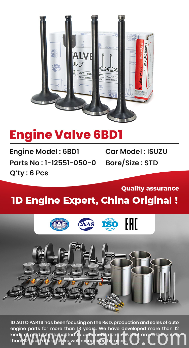 6BD1 ISUZU Engine Valves 